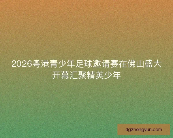 2026粤港青少年足球邀请赛在佛山盛大开幕汇聚精英少年